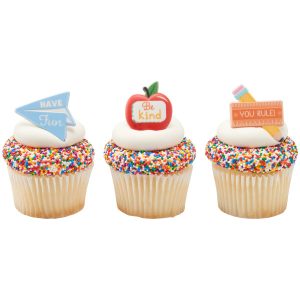 School Rules Icons Cupcake Rings 144 CT