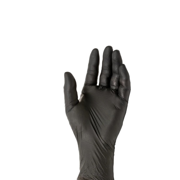 Gloves Disposable Nitrile 4 gr Black Medium 100 CT