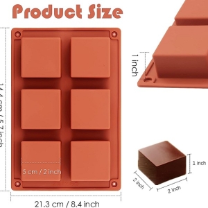 Square Silicone Mold 2″x2″x1″ EA