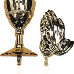 Host-Chalice & Praying Hand Pics  2 1/2″ 48 CT