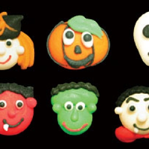 Mini Halloween Faces- Assorted Royal Icing 1/2″-3/4″ 180 CT