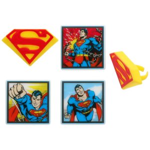 Superman Cupcake Rings 72 CT