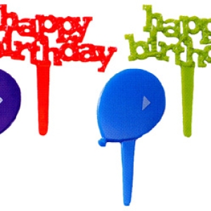 Happy Birthday & Balloons Pick 2 1/2″ 144 CT