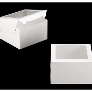 10 X 10 x 6 White Cake Box w/window 100 CT
