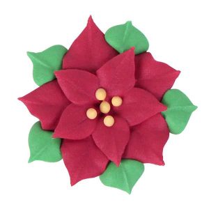 Poinsettia w/leaves Large Royal Icing 40  CT