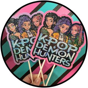 Pop Demon Hunter Pink Cake Topper EA