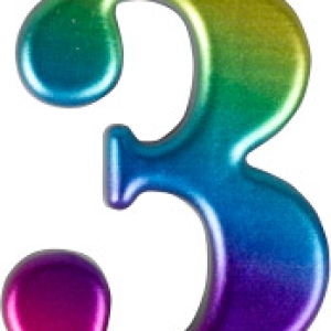 #3 Large Rainbow Metallic Candle 3″ 12 CT