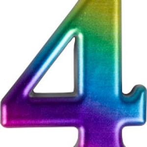 #4 Large Rainbow Metallic Candle 3″ 12 CT