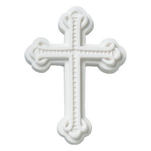 Ornate Cross White GP 4″x2 1/2″3 CT
