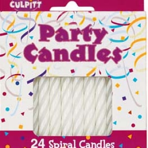 Spiral Candle White 2 1/2″ 24 PCS 12 CT