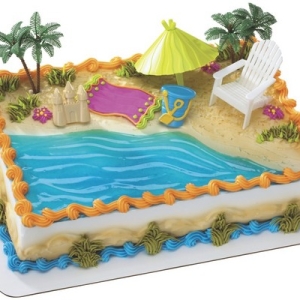 Beach Chair & Umbrella DecoSet EA