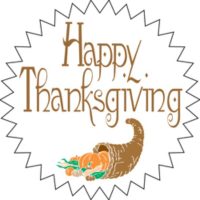 Happy Thanksgiving Starburst Labels 250 CT