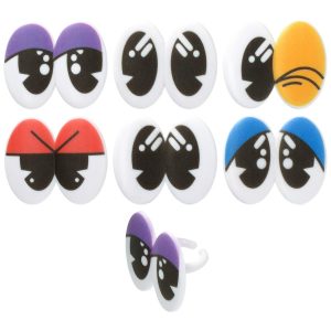 Doodle Eyes Cupcake Rings 72 CT