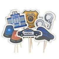Police Cupcake Picks 12 CT