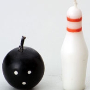 Bowling Ball & Pins  Novelty Candles 6 CT
