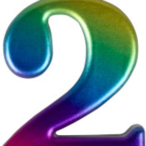 #2 Large Rainbow Metallic Candle 3″ 12 CT