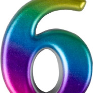 #6 Large Rainbow Metallic Candle 3″ 12 CT
