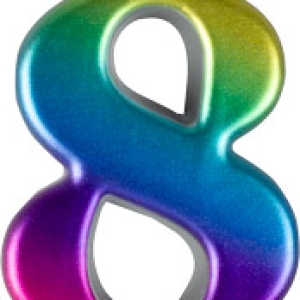 #8 Large Rainbow Metallic Candle 3″ 12 CT