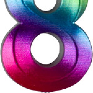#8 Small Rainbow Metallic Candle 2″ 12 CT