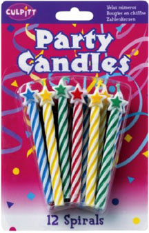 Spiral Candle Star Top 3" 12 PCS 12 CT