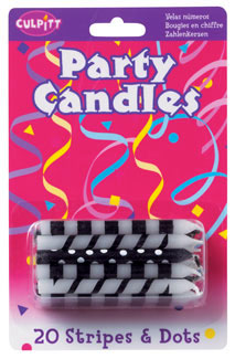 Stripes/Dots Candles 2 1/2" 20 PCS 12 CT
