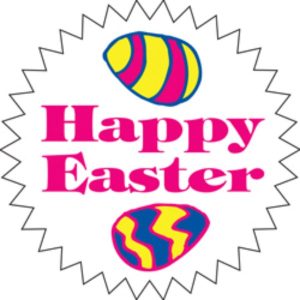 Happy Easter Starburst Labels 250 CT