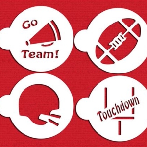 Stencil Large Football Cookie 4 CT