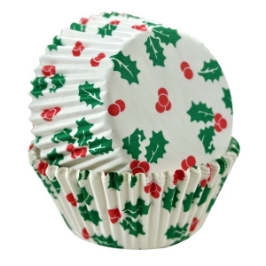 Holly & Berry Bake Cups 50 CT