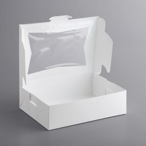 14″ x 10″ x 4″ White Cake w/ window 100 CT