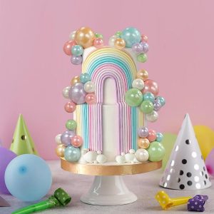 Assorted Pastel  Mini Balloon Ball Cake Toppers 12 count
