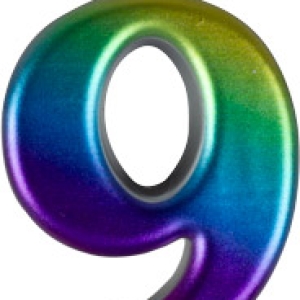 #9 Large Rainbow Metallic Candle 3″ 12 CT