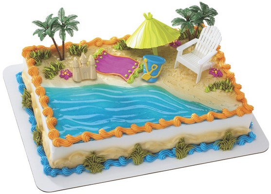 Beach Chair & Umbrella DecoSet EA