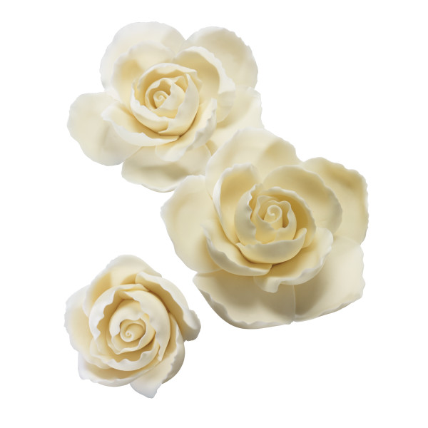 Ruffled Edge Ivory Rose GP 24 CT
