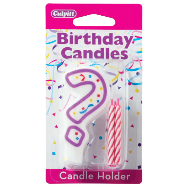 Question Candle Holder 3" 6 CT