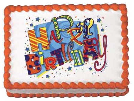 Jazzy Birthday 8.5" x 6.5" Edible Image 12 CT