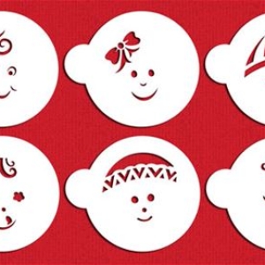Stencil Baby Faces 6 CT