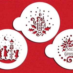 Stencil Seasons Greetings Cookie