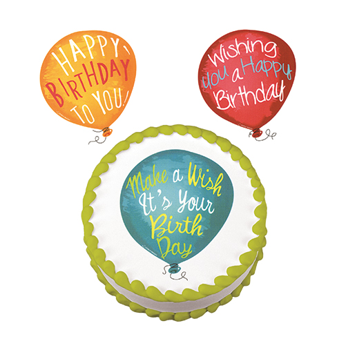 Balloon Wishes Variety Pack Edible Image 6 1/4" 12 CT