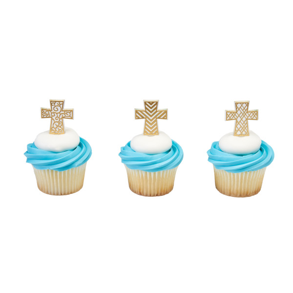 Gold Cross Assortment DecoPics 144 CT