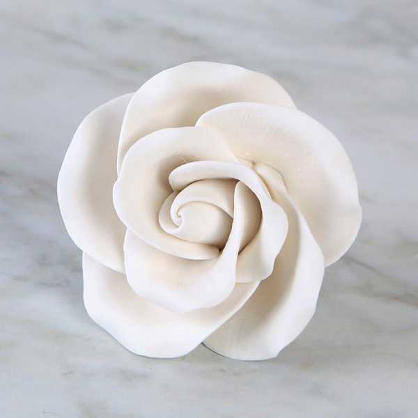 Large Tea Roses White 2" 6 CT