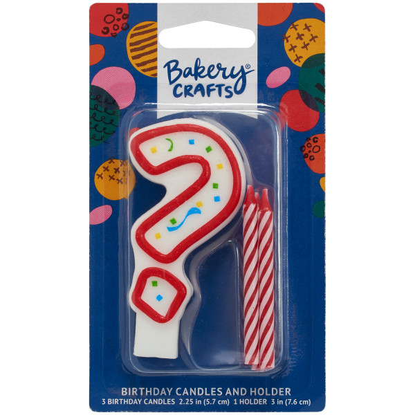 Question Mark ? Party Red Candle 3" 6 CT