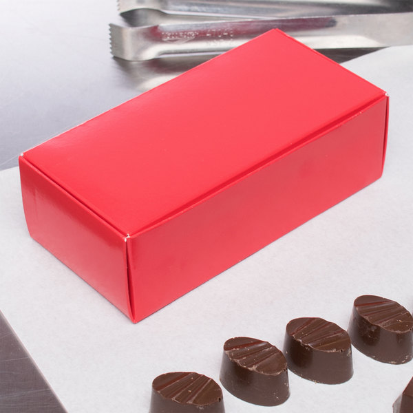 1/2 LB 1 PCS Red Candy Box EA 5 1/2" x 2 3/4" x 1 3/4"