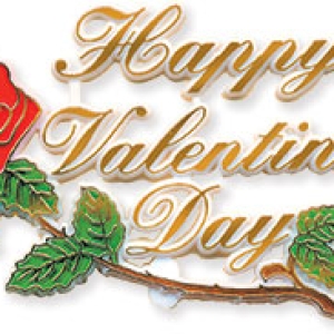 Happy Valentine’s Day Rose Plaques 4″ 24 CT