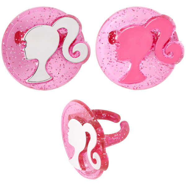 Barbie Silhouette Cupcake Rings 144 CT