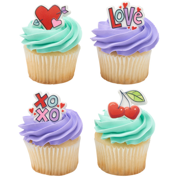 Rainbow Love Cupcake Rings 144 CT - Image 2