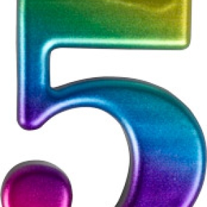 #5 Large Rainbow Metallic Candle 3″ 12 CT