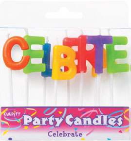 Celebrate Letters Candles 6 Sets