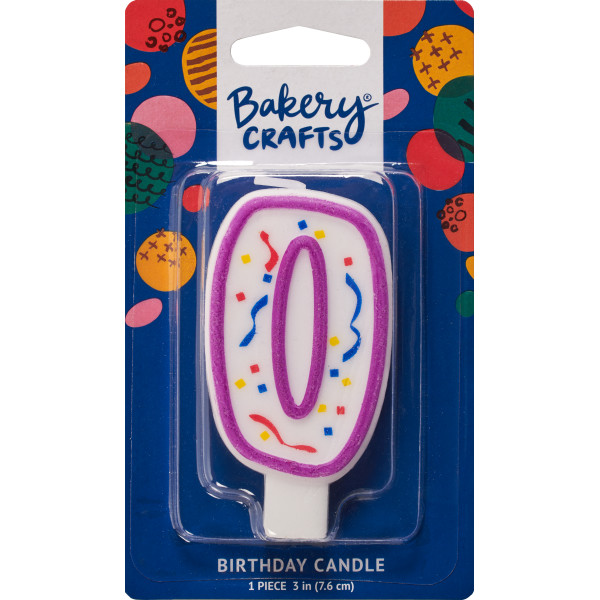 #0 Party Purple Candle 3" 6 CT