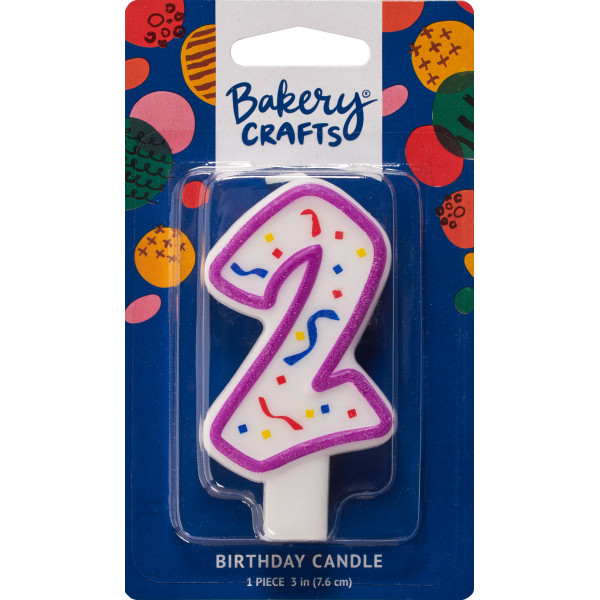 #2 Party Purple Candle 3" 6 CT
