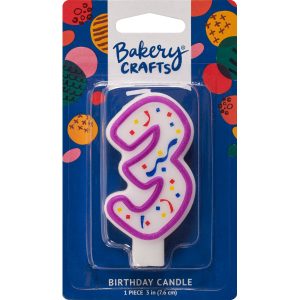 #3 Party Purple Candle 3″ 6 CT